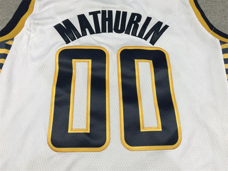 Men's Indiana Pacers Bennedict Mathurin #00 White 2022/23 Swingman Jersey1 - Association Edition