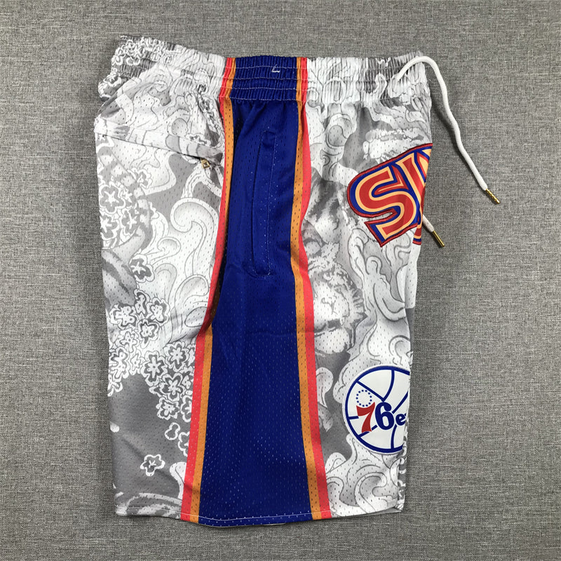 Men's Philadelphia 76ers Gray Year of the Tiger Edition Pocket Shorts1