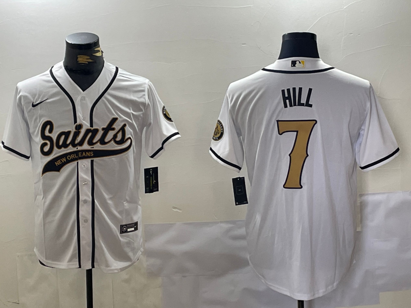 Men's New Orleans Saints Taysom Hill #7 White Player Jersey1