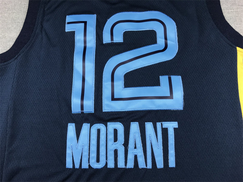 Men's Memphis Grizzlies Ja Morant #12 Navy Fast Break Replica Jersey1