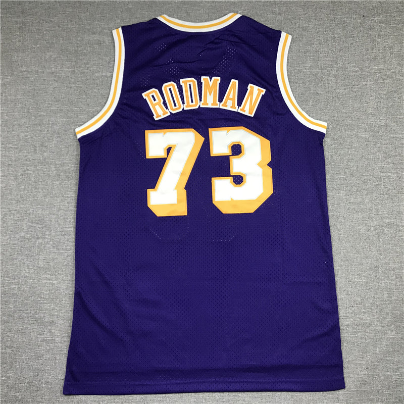 Men's Los Angeles Lakers Dennis Rodman Classics Swingman Jersey1 - Retro Purple