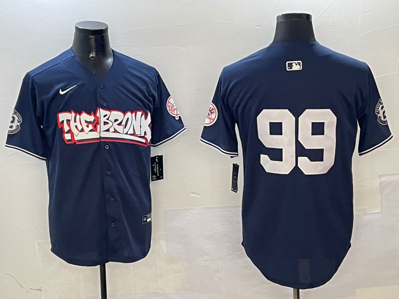 Men's New York Yankees Aaron Judge Navy Replica Player Name Jersey1