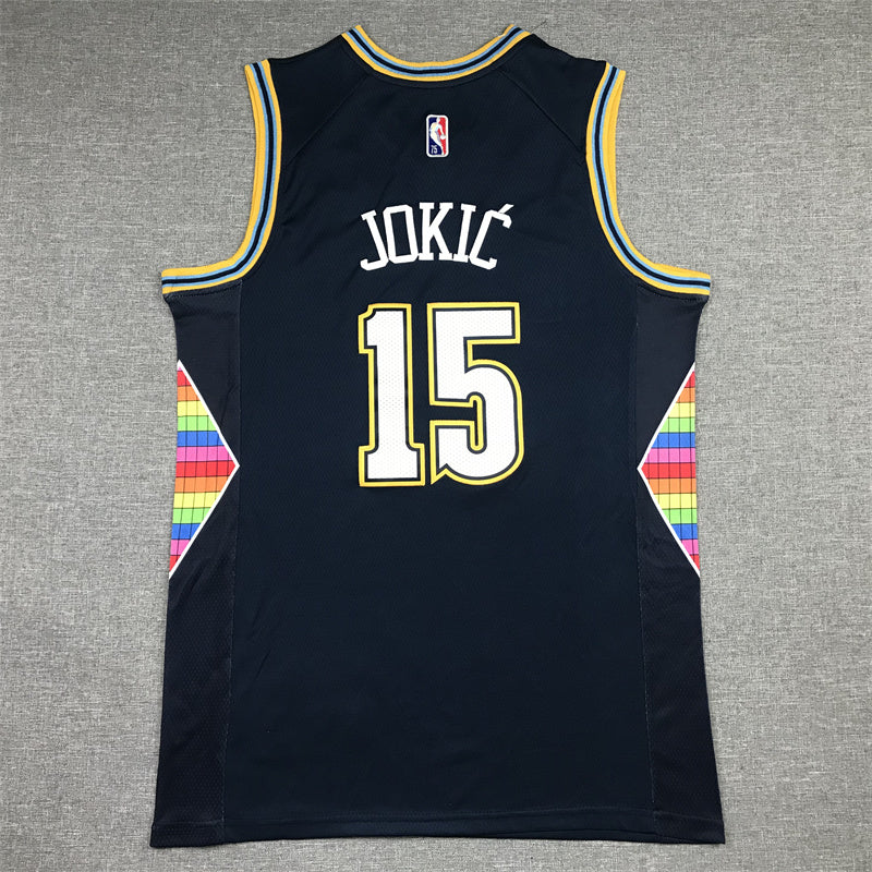 Men's Denver Nuggets Nikola Jokic Navy 2021/22 Swingman Jersey1 - City Edition