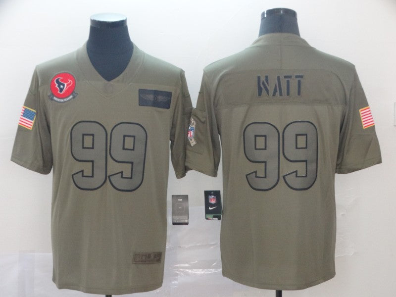 Men's Houston Texans J.J. Watt #99 Brown Game Jersey1