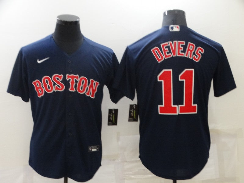 Men's Boston Red Sox Rafael Devers #11 Navy Replica Baseball Jersey1