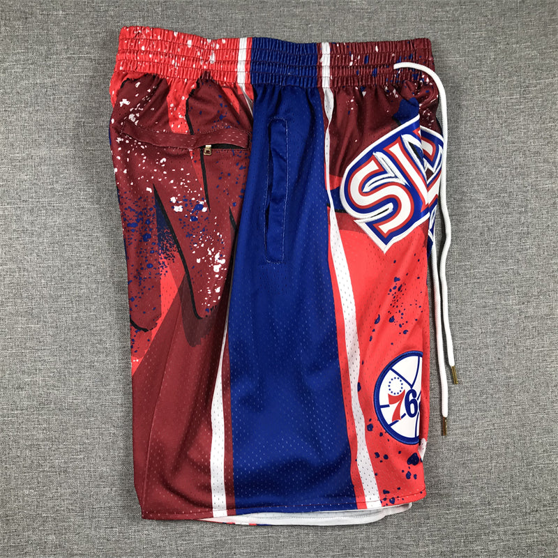 Men's Philadelphia 76ers Red Swingman Pocket Shorts1
