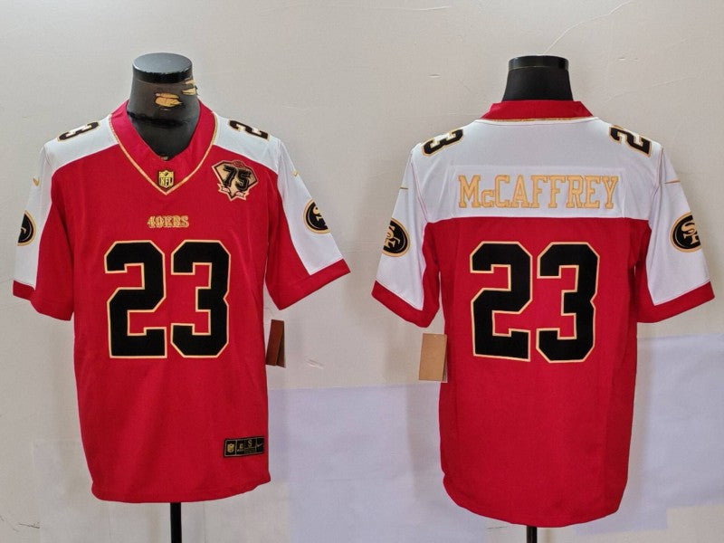 Men's San Francisco 49ers Christian McCaffrey #23 Red Alternate Player Jersey1