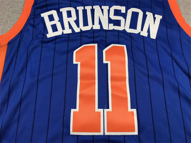 Men's New York Knicks Jalen Brunson #11 Blue 2023/24 Game Jersey - City Edition