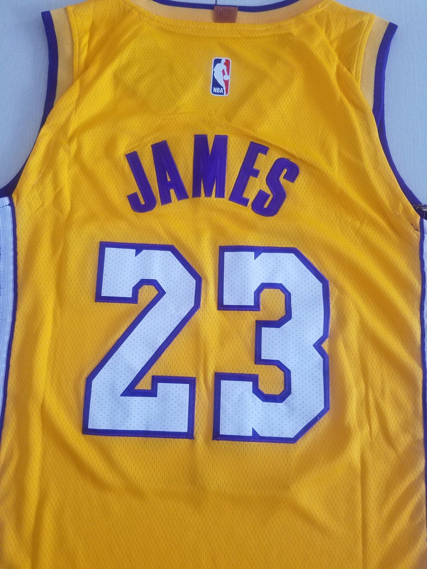 Men's Los Angeles Lakers LeBron James #23 NBA Yellow Swingman Jersey1