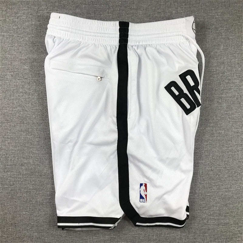 Men's Brooklyn Nets White Pocket Shorts1