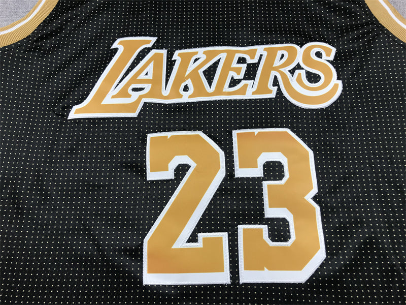 Men's Los Angeles Lakers LeBron James #23 Black Select Series Swingman Jersey1