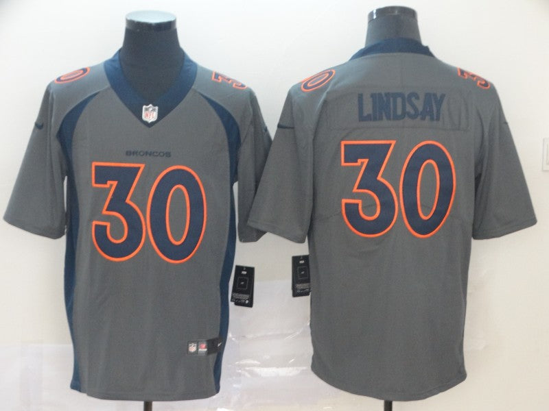 Men's Denver Broncos Phillip Lindsay #30 Gray Inverted Legend Jersey1