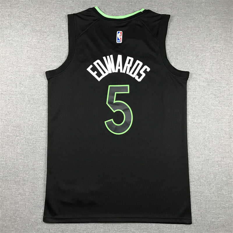 Men's Minnesota Timberwolves Anthony Edwards #5 Black 2022/23 Swingman Jersey1 - Statement Edition