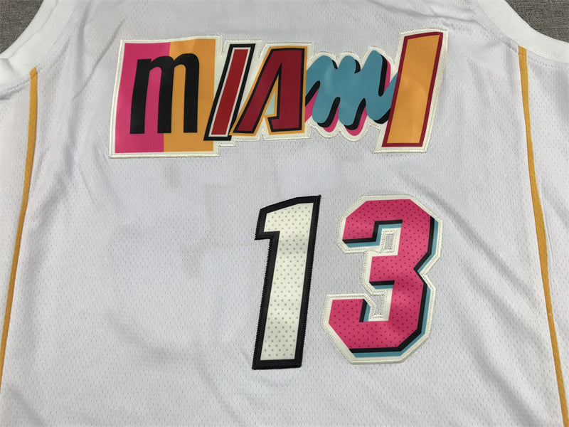 Men's Miami Heat Bam Adebayo #13 White 2022/23 Swingman Jersey1 - City Edition