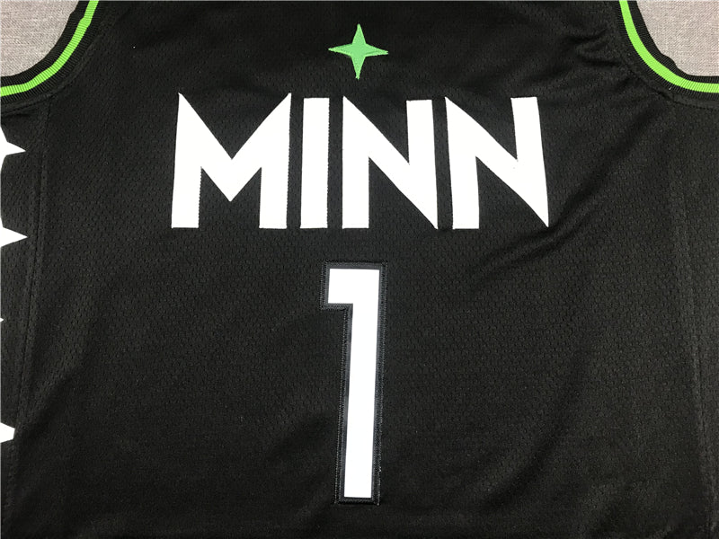 Men's Minnesota Timberwolves Anthony Edwards Black Swingman Jersey1 City Edition