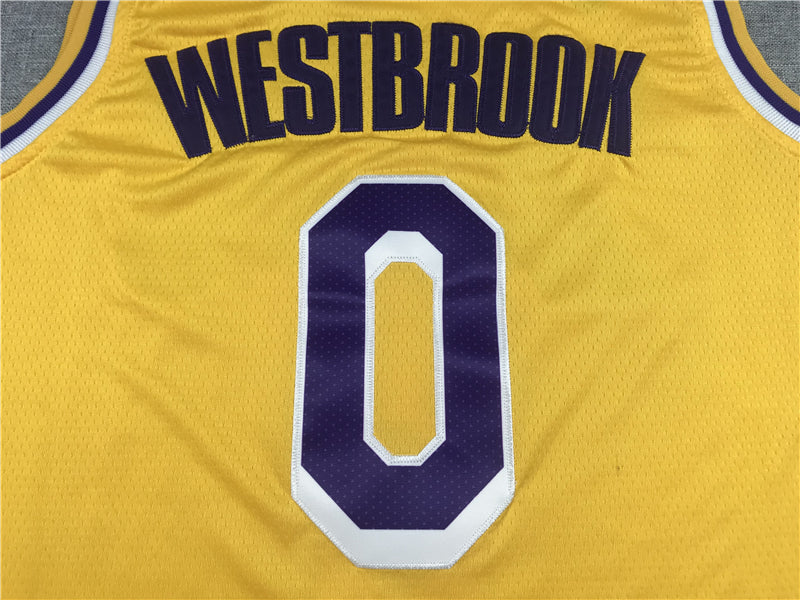 Men's Los Angeles Lakers Russell Westbrook Gold 2020/21 Fast Break Player Jersey1