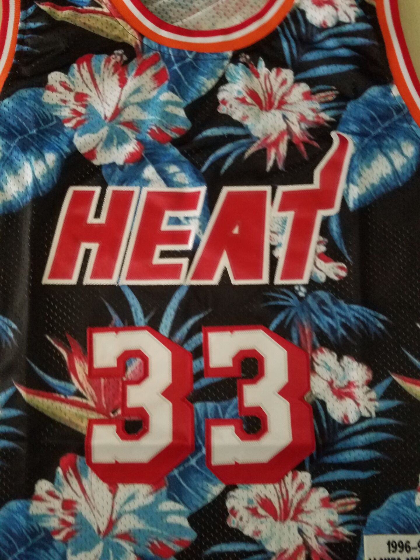 Men's Miami Heat Alonzo Mourning 1996-97 Hardwood Classics Swingman Jersey1