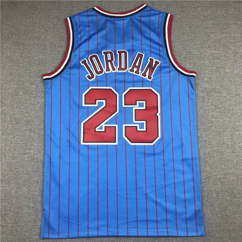 Men's Chicago Bulls Michael Jordan #23 Blue Hardwood Classics Authentic Jersey1