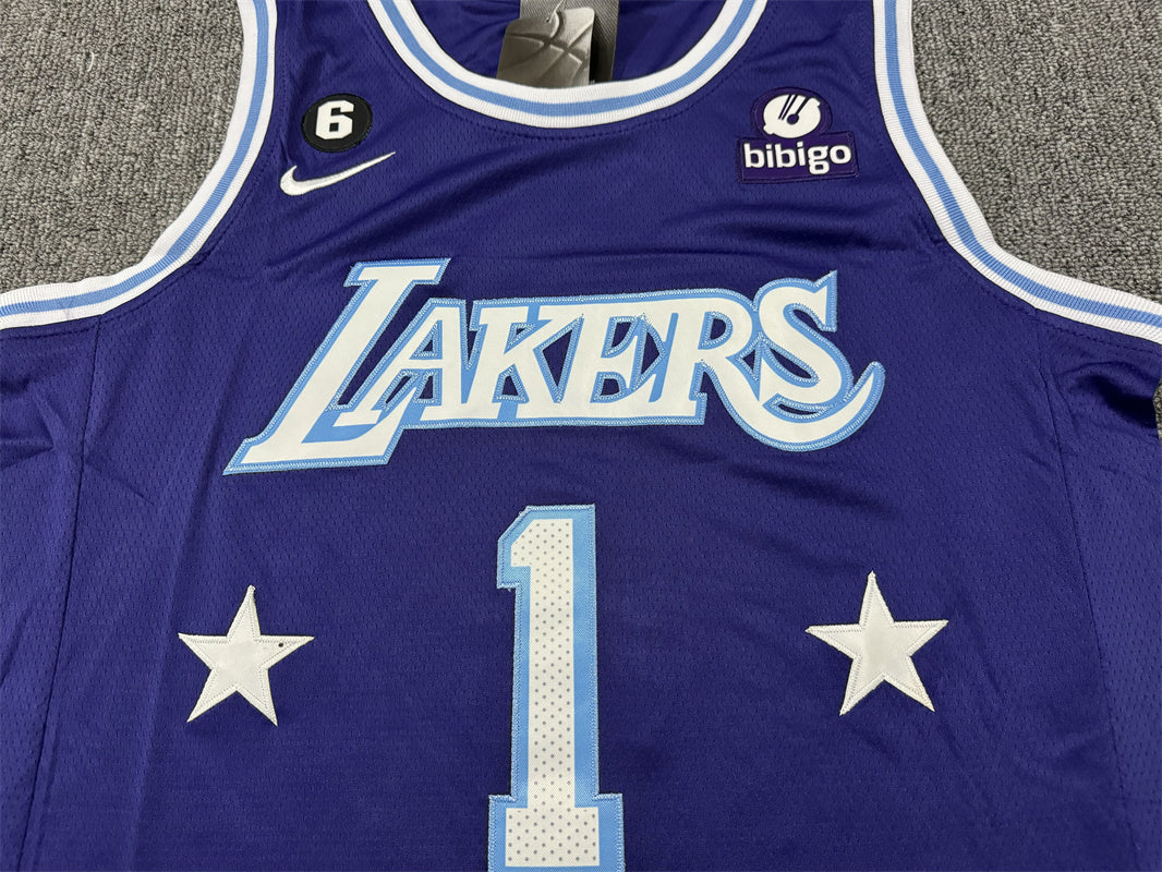 Men's Los Angeles Lakers D'Angelo Russell #1 Purple Swingman Jersey1