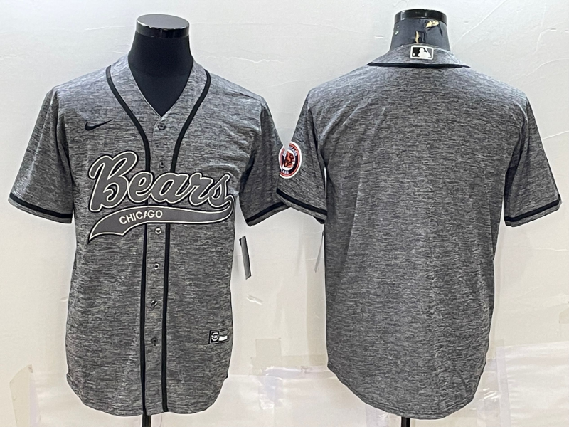 Men's Chicago Bears Gray Blank Jersey1