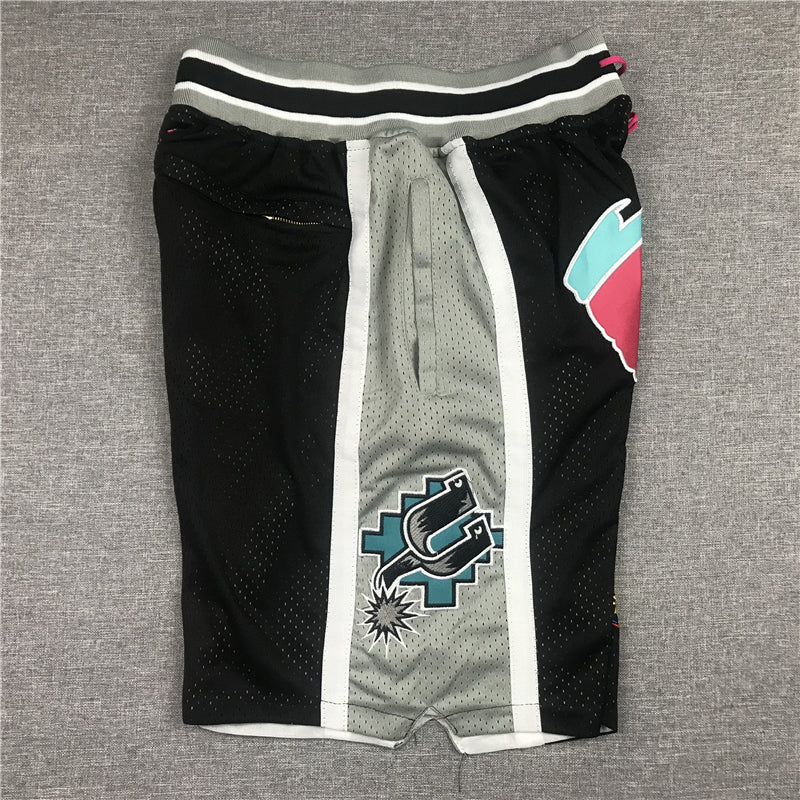Men's San Antonio Spurs Black Basketball Shorts1