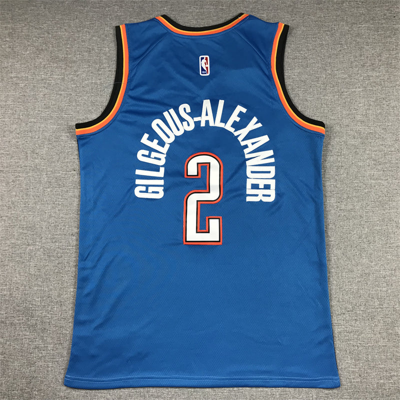 Men's Oklahoma City Thunder Shai Gilgeous-Alexander #2 Blue 2022/23 Swingman Jersey1 - Icon Edition