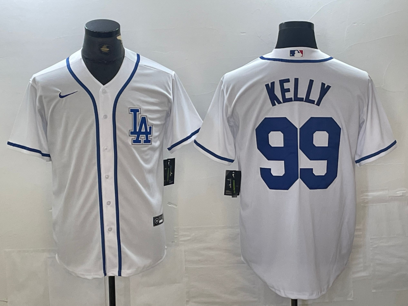 Men's Los Angeles Dodgers Joe Kelly #99 White Limited Player Jersey1