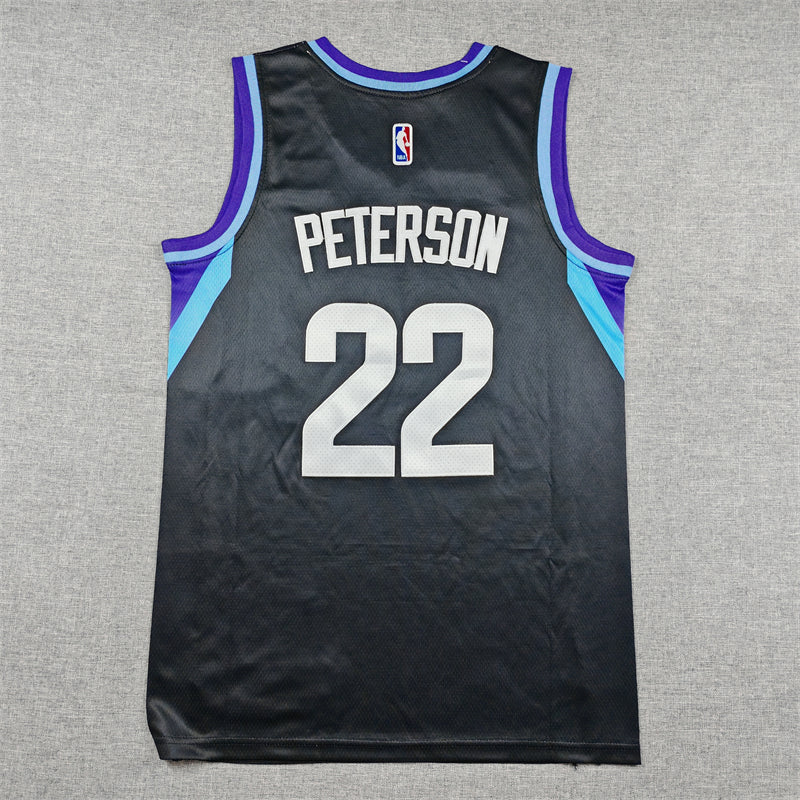 Men's Utah Jazz Darryn Peterson #22 Black Swingman Jersey - Statement Edition