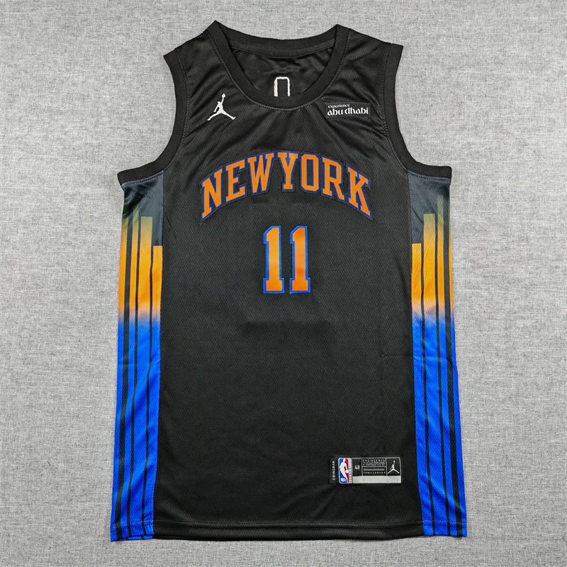 Men's New York Knicks Jalen Brunson #11 Black Game Jersey - Statement Edition