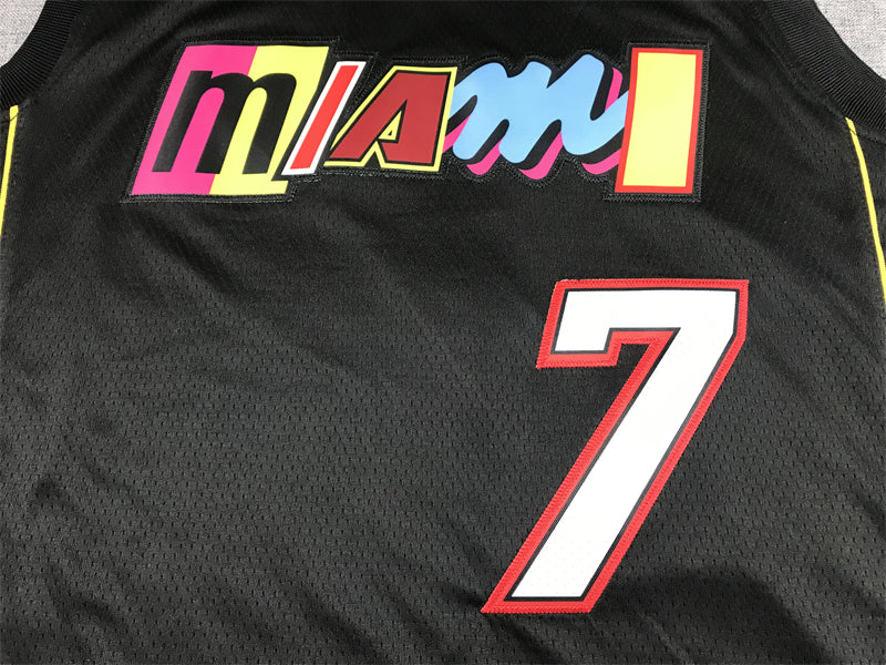 Men's Miami Heat Kyle Lowry #7 Black Swingman Player Jersey1 - City Edition