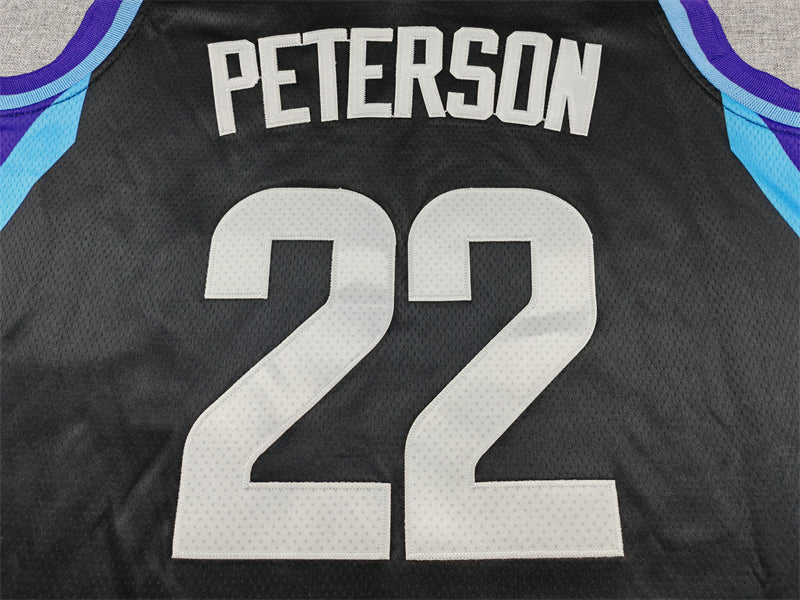 Men's Utah Jazz Darryn Peterson #22 Black Swingman Jersey - Statement Edition