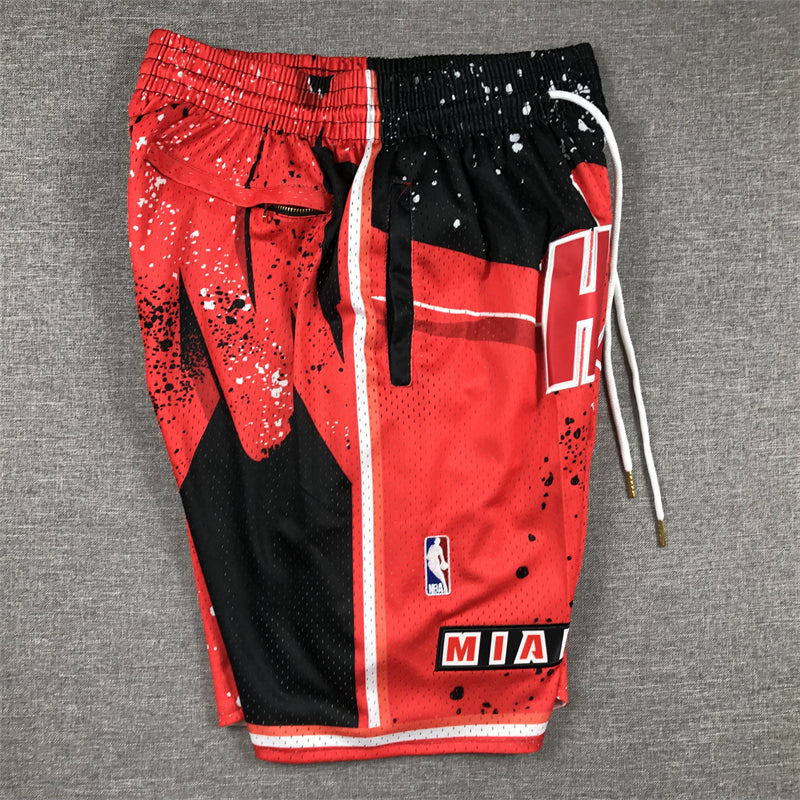 Men's Miami Heat Red Swingman Pocket Shorts1