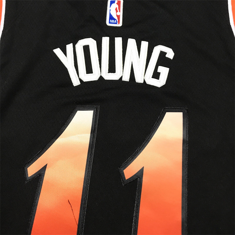 Men's Atlanta Hawks Trae Young #11 Black 2022/23 Swingman Jersey1 - City Edition