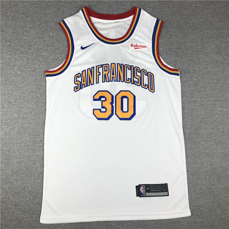 Men's Golden State Warriors Stephen Curry #30 White Classic Player Jersey1