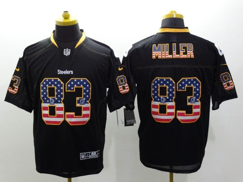Men's Pittsburgh Steelers Heath Miller #83 Black Game Jersey1