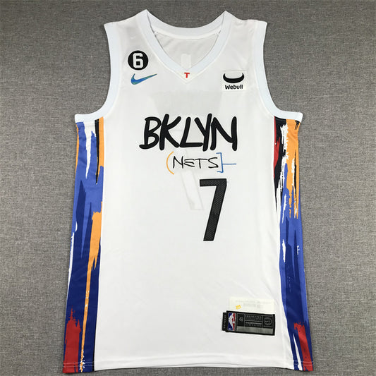 Men's Brooklyn Nets Kevin Durant #7 White 2022/23 Fastbreak Jersey1 - City Edition