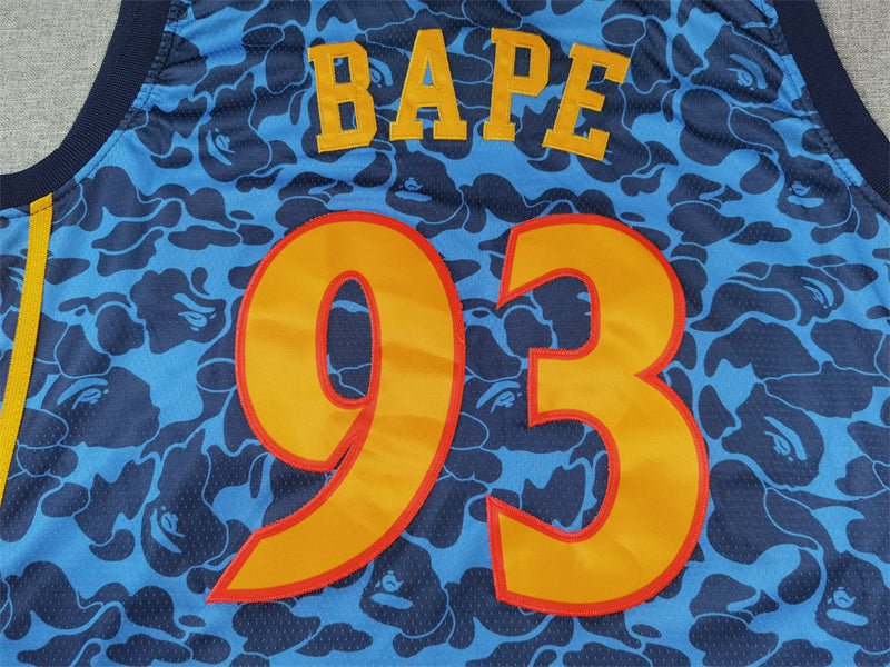 Men's Golden State Warriors x BAPE Navy 2009-10 Hardwood Classics Swingman Jersey1