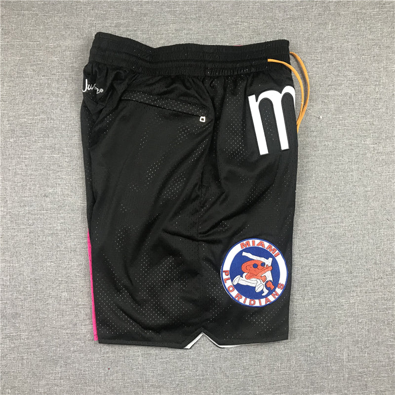 Men's Miami Heat Black 2005-06 Hardwood Classics Basketball Shorts1