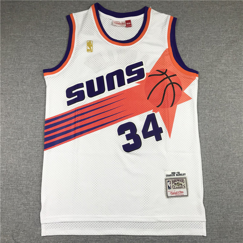 Men's Phoenix Suns Charles Barkley #34 NBA White 1992-93 Swingman Jersey1