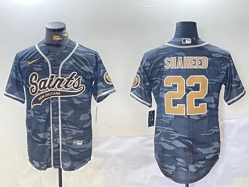 Men's New Orleans Saints Rashid Shaheed #22 Grey Camouflage Player Jersey1