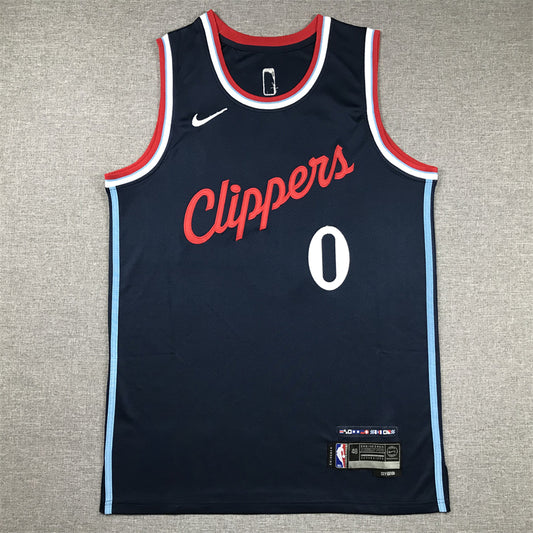 Men's LA Clippers Russell Westbrook #0 Navy Swingman Jersey1