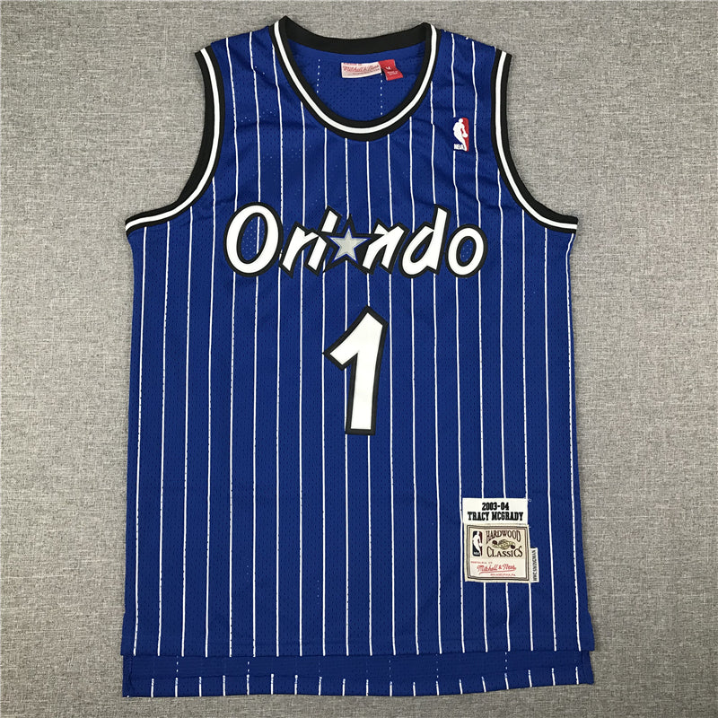 Men's Orlando Magic Tracy McGrady 2003-04 Blue Hardwood Classics Swingman Jersey1