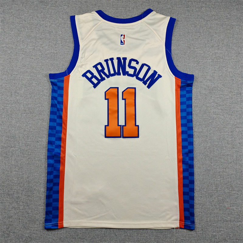 Men's New York Knicks Jalen Brunson #11 Cream 2025/26 Game Jersey - City Edition