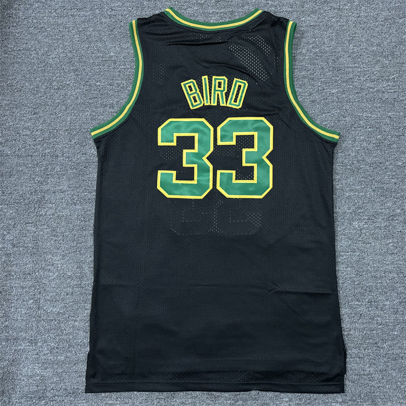 Men's Boston Celtics Larry Bird #33 Black 1985/86 Hardwood Classics Swingman Jersey1