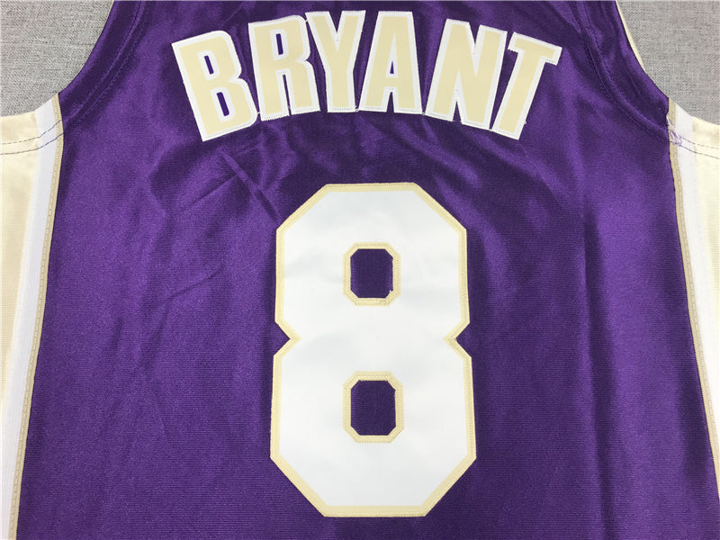 Men's Los Angeles Lakers Kobe Bryant Purple Hall of Fame Hardwood Classics Jersey1