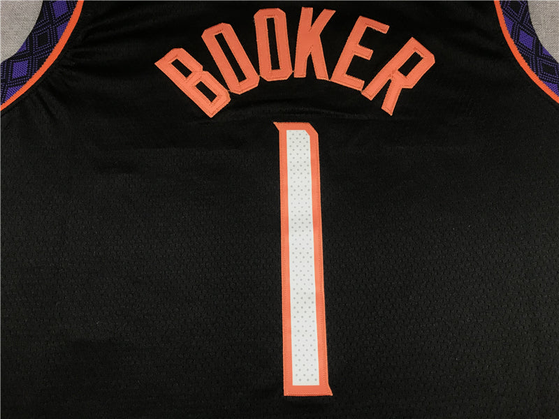 Men's Phoenix Suns Devin Booker #1 Black Replica Jersey1 - City Edition