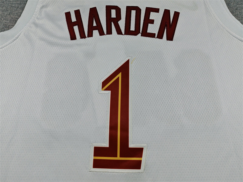 Men's Cleveland Cavaliers James Harden #1 White Swingman Jersey - Association Edition