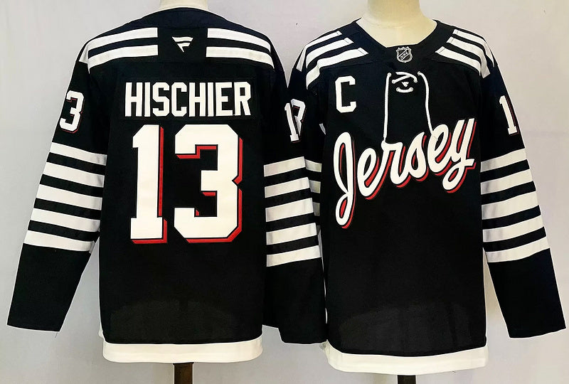 Nico Hischier #13 New Jersey Devils Black Player Jersey - JerseysFreak