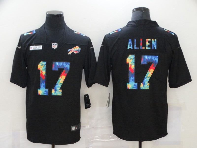 Men's Buffalo Bills Josh Allen #17 Black Player Game Jersey1
