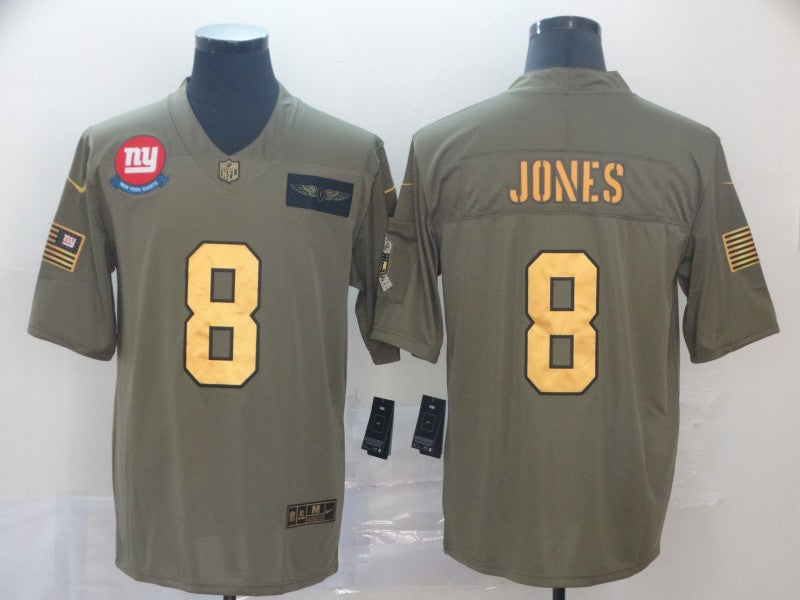 Men's New York Giants Daniel Jones #8 Brown Game Player Jersey1